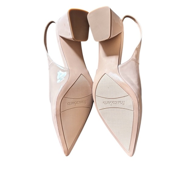 Franco Sarto L-Racer Slingback Heel 11M Faux Nude Patent Leather Easter Spring - Picture 4 of 5